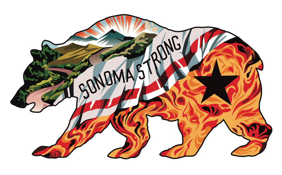 Sonoma Strong Bear Sticker 6"